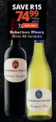 Checkers Robertson Winery Wine All Variants offer