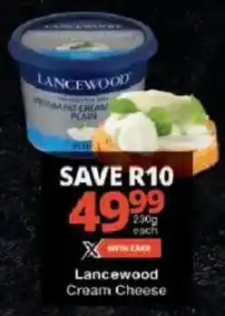 Checkers Lancewood Cream Cheese offer