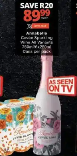 Checkers Annabelle Cuvee Sparkling Wine offer