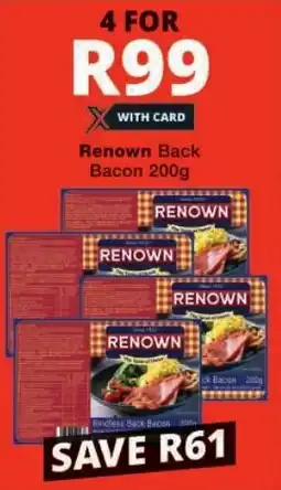 Checkers Renown Back Bacon offer