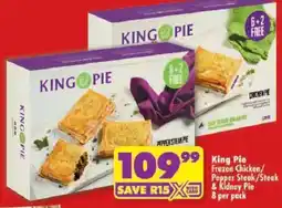 Shoprite King Pie Frozen Chicken/Pepper Steak/Steak & Kidney Pie offer