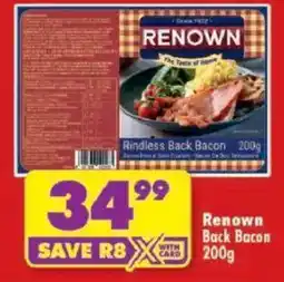 Shoprite Renown Back Bacon offer
