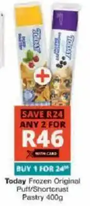 Checkers Today Frozen Original Puff/Shorterust Pastry offer