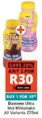 Checkers Danone Ultra Mel Milkshake offer