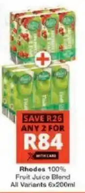 Checkers Rhodes 100% Fruit Juice Blend offer