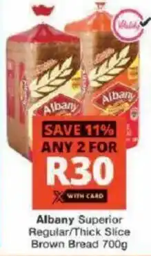 Checkers Albany Superior Regular/Thick Slice Brown Bread offer