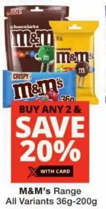 Checkers M&M's Range offer
