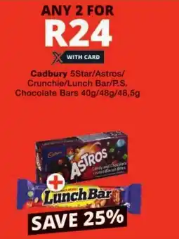 Checkers Cadbury Astros/Cadbury Lunch Bar offer