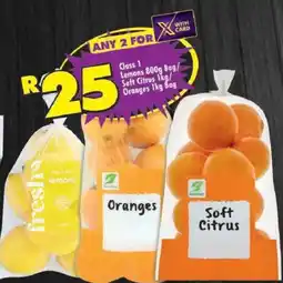 Shoprite Class 1 Lemons 800g Bag/Soft Citrus 1kg Bag offer