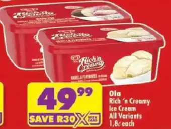 Shoprite Ola Rich 'n Creamy Ice Cream offer