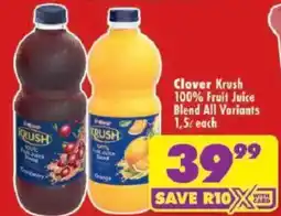 Shoprite Clover Krush 100% Fruit Juice Blend offer