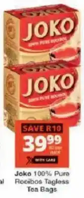Checkers Joko 100% Pure Rooibos Tagless Tea Bags offer