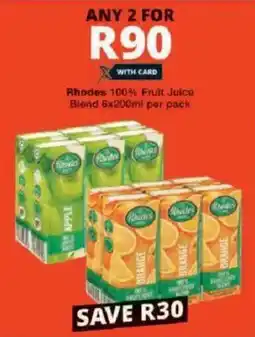 Checkers Rhodes 100% Fruit Juice Blend offer