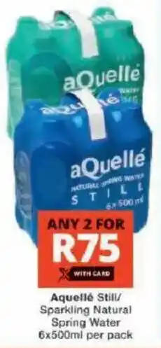 Checkers aQuellé Still Natural Spring Water offer