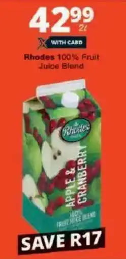 Checkers Rhodes 100% Fruit Juice Blend offer