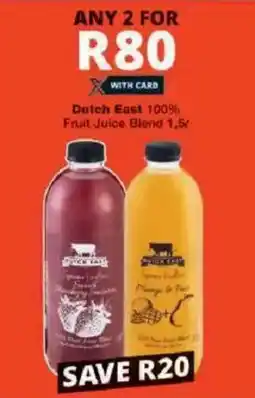 Checkers Dutch East 100% Fruit Juice Blend offer