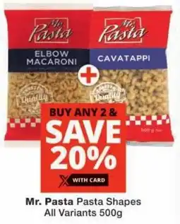 Checkers Mr. Pasta Pasta Shapes offer