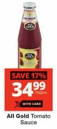 Checkers All Gold Tomato Sauce offer