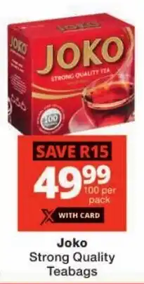 Checkers Joko Strong Quality Teabags offer