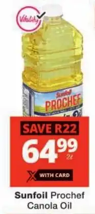Checkers Sunfoil Prochef Canola Oil offer