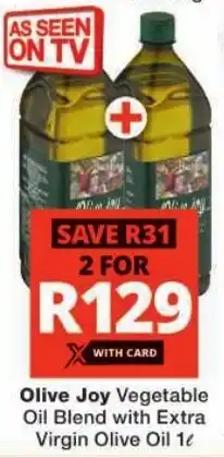 Checkers Olive Joy Vegetable Oil Blend with Extra Virgin Olive Oil offer