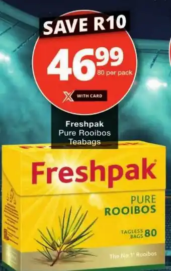Checkers Freshpak Pure Rooibos Teabags offer