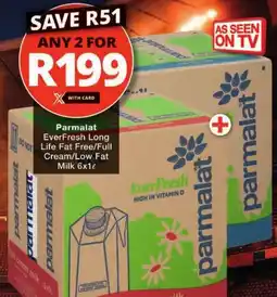 Checkers Parmalat EverFresh Long Life Fat Free/Full Cream/Low Fat Milk offer