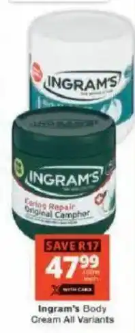 Checkers Ingram's Coring Repair Original Camphor Cream offer