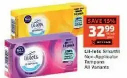 Checkers Lil-lets Smartfit Tampons offer