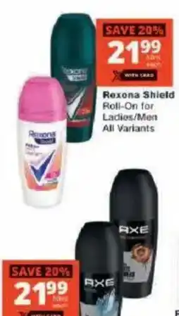 Checkers Rexona Shield Roll-On offer
