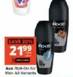 Checkers Axe Roll-On offer