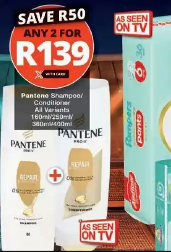 Checkers Pantene Shampoo/Conditioner offer