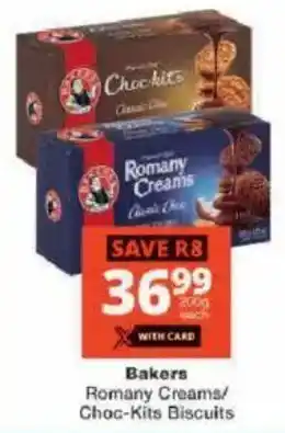 Checkers Bakers Romany Creams/Choc-Kits Biscuits offer