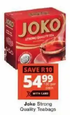 Checkers Joko Strong Quality Teabags offer