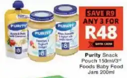 Checkers Purity Snack Foods Baby Food Jars offer