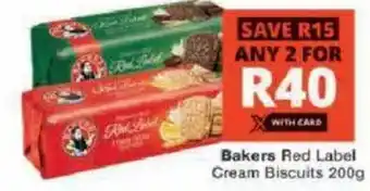 Checkers Bakers Red Label Cream Biscuits offer