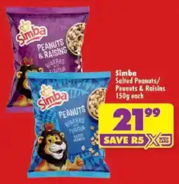 Shoprite Simba Peanuts & Raisins offer