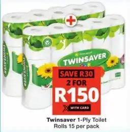 Checkers Twinsaver 1-Ply Toilet Rolls offer