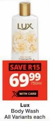Checkers Lux Body Wash offer