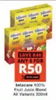 Checkers Infacare 100% Fruit Juice Blend offer