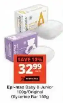 Checkers Epi-max Baby & Junior Glycerine Bar offer