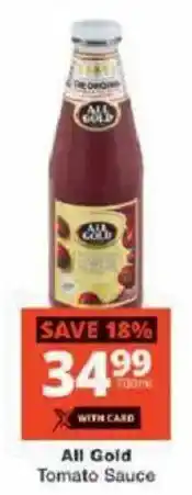 Checkers All Gold Tomato Sauce offer