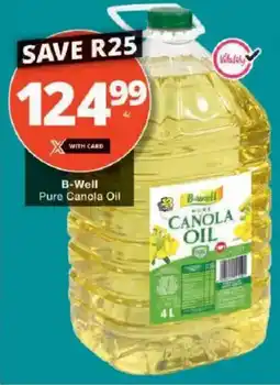Checkers B-Well Pure Canola Oil offer