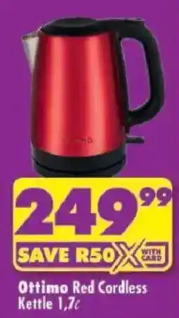 Shoprite Ottimo Red Cordless Kettle offer