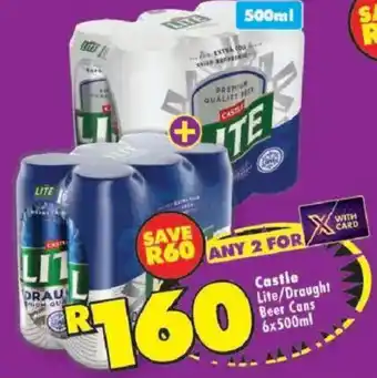 Castle Lite/Draught Beer Cans