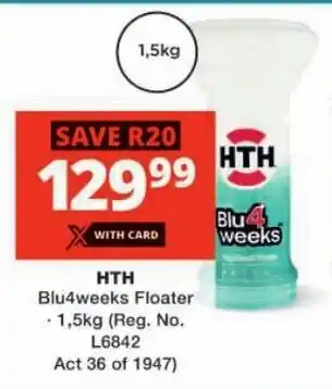 Checkers HTH Blu4weeks Floater offer