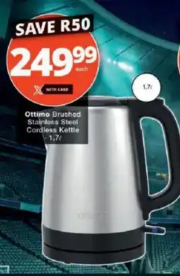 Checkers Ottimo Brushed Stainless Steel Cordless Kettle offer