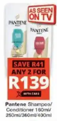 Checkers Pantene Shampoo/Conditioner offer
