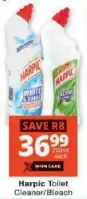 Checkers Harpic Toilet Cleaner/Bleach offer