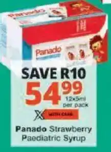 Checkers Panado Strawberry Paediatric Syrup offer